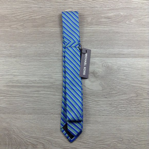 Michael Kors Green & Blue Striped Tie - Picture 2 of 3